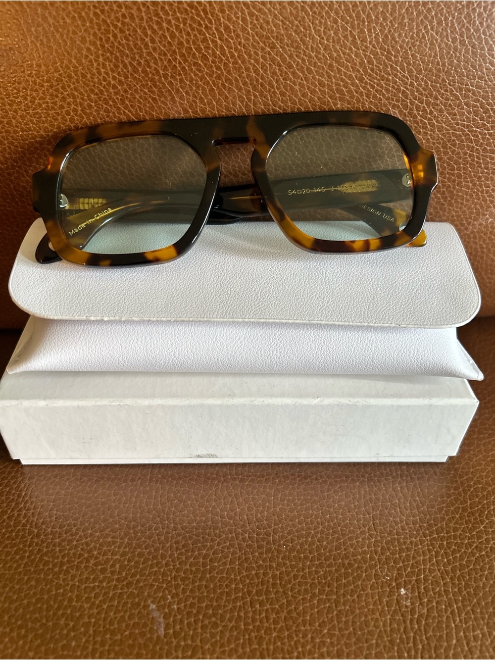 Elisa Johnson Tortoiseshell Geometric Sunglasses - Brown Tortoise